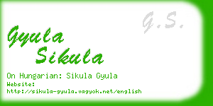 gyula sikula business card
